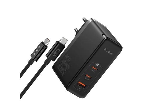 Baseus GaN5 Pro Digital Fast Charger 2C+U 160W EU Cluster Black (With Superior Series Fast Charging Data Cable Type-C to Type-C 240W 48V/5A)